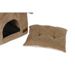 Cama Tipo Casa para Mascotas Pequeñas o Cachorros – Gris o Camel - Imagen 3