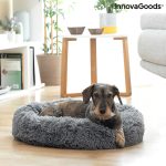 Cama Antiestrés para Mascotas Bepess InnovaGoods Redonda con Borde Elevado (Ø 60 cm, Gris)