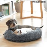 Cama Antiestrés para Mascotas Bepess InnovaGoods Redonda con Borde Elevado (Ø 60 cm, Gris) - Imagen 3