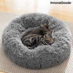 Cama Antiestrés para Mascotas Bepess InnovaGoods Redonda con Borde Elevado (Ø 60 cm, Gris) - Imagen 5