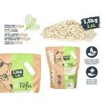 Arena de Tofu para Gatos Ecológica (Pack 4 x 3,6L) – Absorbente, Aglomerante y Antiodor - Imagen 3