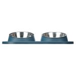 Comedero Doble para Perro Mascow 317 317 Azul Metal - Imagen 3