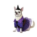 Disfraz de Bruja para Perros – Vestido Morado de Halloween con Sombrero | Ropa Cómoda y Divertida para Mascotas Pequeñas