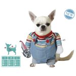 Disfraz de Halloween para Perros “Asesino Travieso” – Ropa Divertida y Cómoda para Mascotas Pequeñas